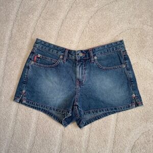 VTG Y2K 2000s Bongo Shorts Micro Jeans Pink Stitch Y2K Low Rise Size 3